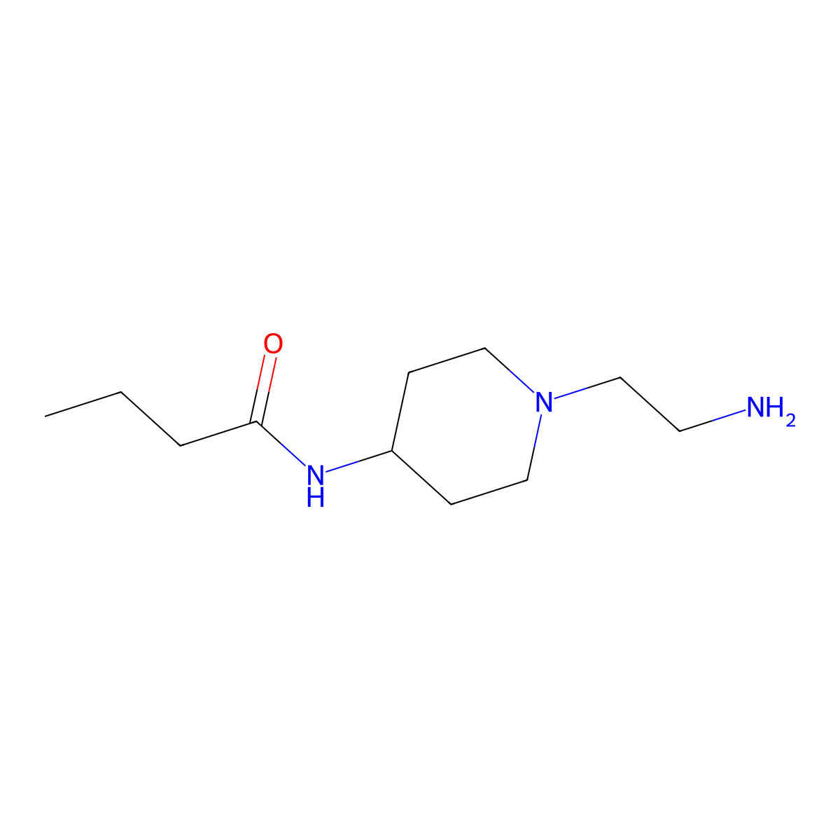 N-[1-(2-aminoethyl)piperidin-4-yl]butanamide molecular structure, CAS 1341105-81-4