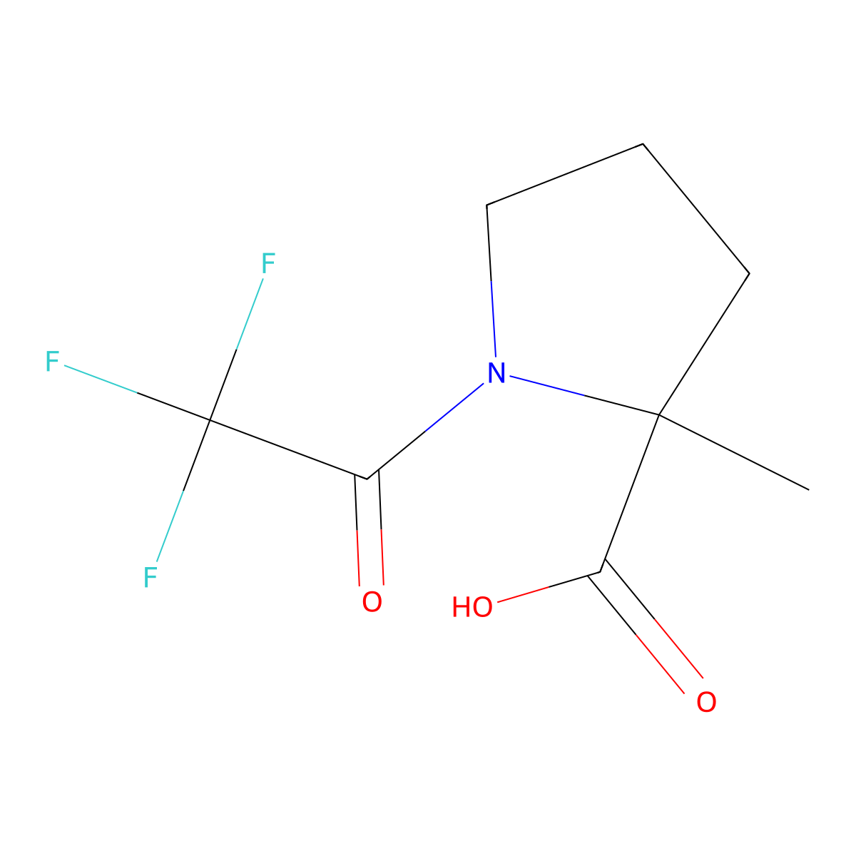 2-Methyl-1-(trifluoroacetyl)pyrrolidine-2-carboxylic acid molecular structure, CAS 1341106-97-5