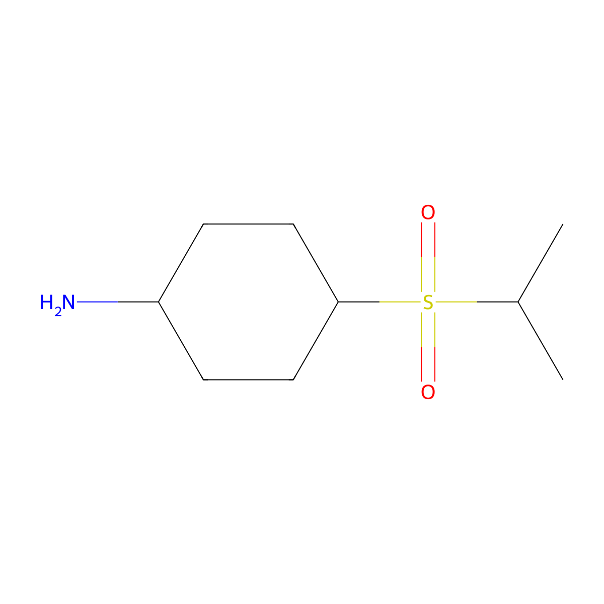 4-(Propane-2-sulfonyl)cyclohexan-1-amine molecular structure, CAS 1341107-05-8