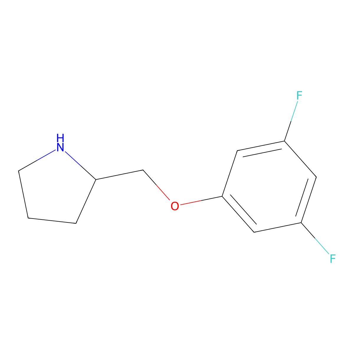 2-[(3,5-Difluorophenoxy)methyl]pyrrolidine molecular structure, CAS 1341108-09-5