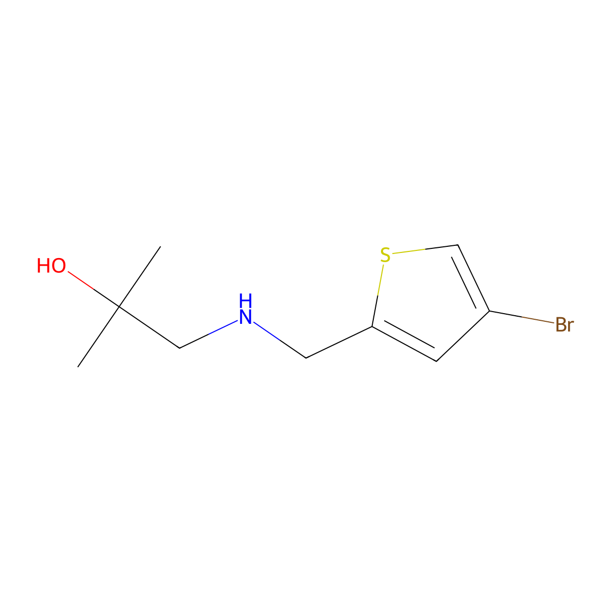 1-{[(4-Bromothiophen-2-yl)methyl]amino}-2-methylpropan-2-ol molecular structure, CAS 1341108-50-6