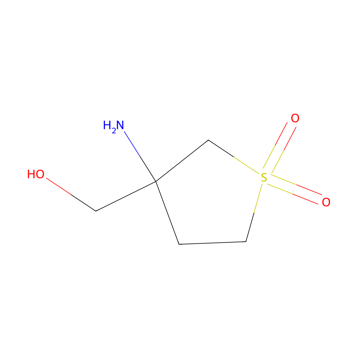 3-Amino-3-(hydroxymethyl)-1lambda6-thiolane-1,1-dione molecular structure, CAS 1341108-64-2