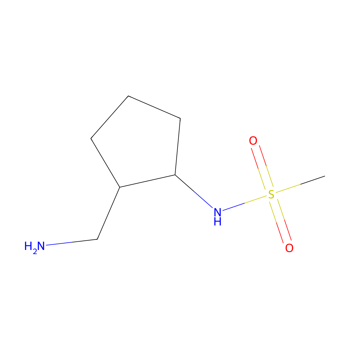 N-[2-(aminomethyl)cyclopentyl]methanesulfonamide molecular structure, CAS 1341109-61-2
