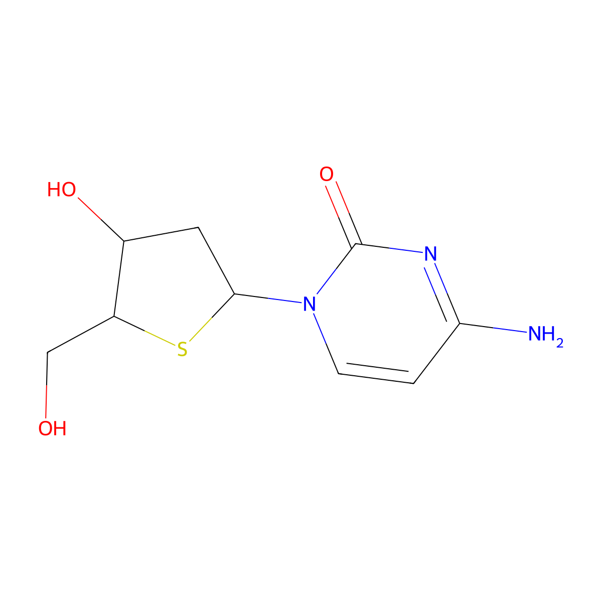2'-Deoxy-4'-thiocytidine molecular structure, CAS 134111-30-1