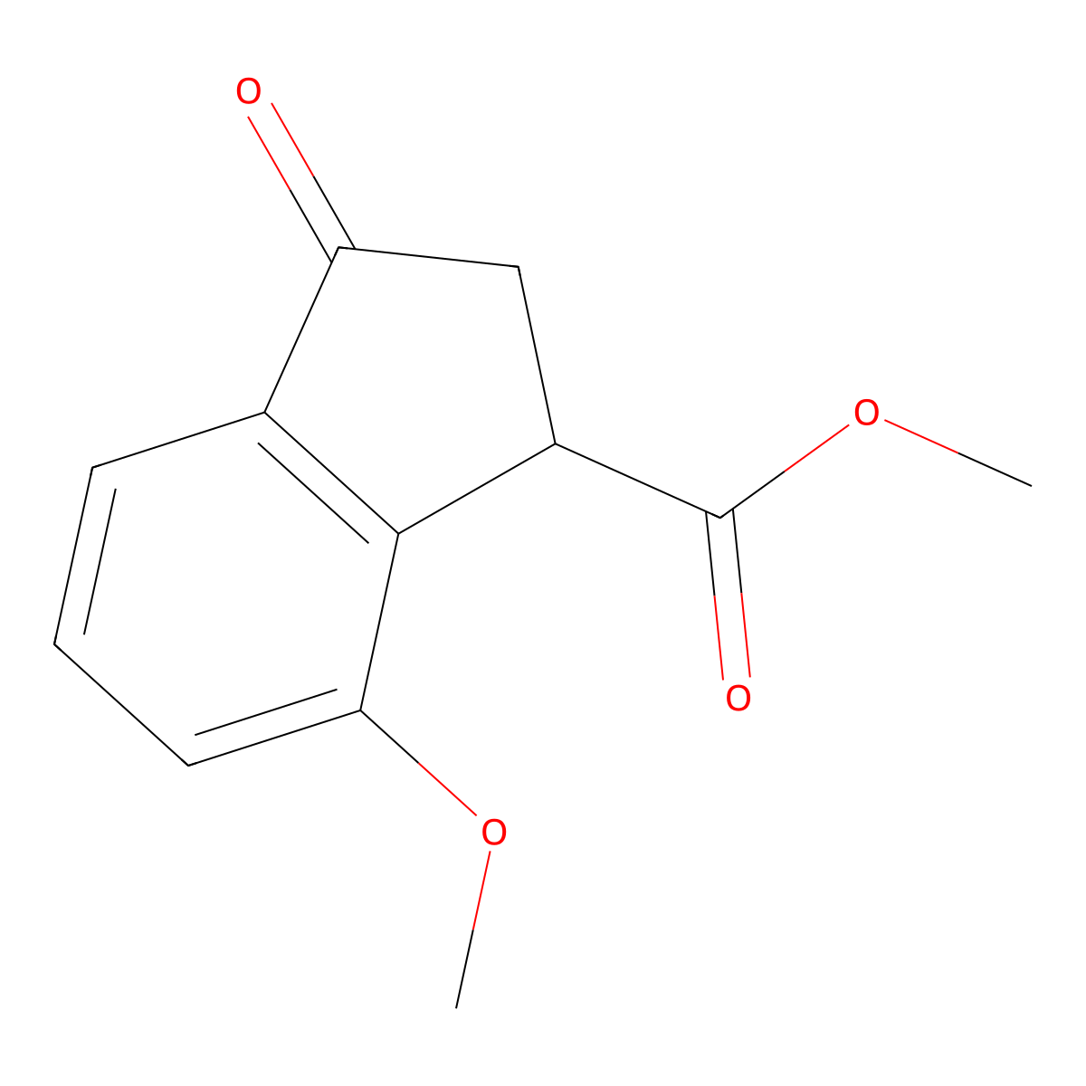 methyl 7-methoxy-3-oxo-2,3-dihydro-1H-indene-1-carboxylate molecular structure, CAS 134111-88-9