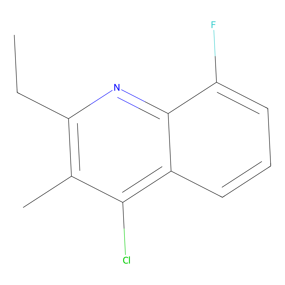 4-Chloro-2-ethyl-8-fluoro-3-methylquinoline molecular structure, CAS 1341110-02-8