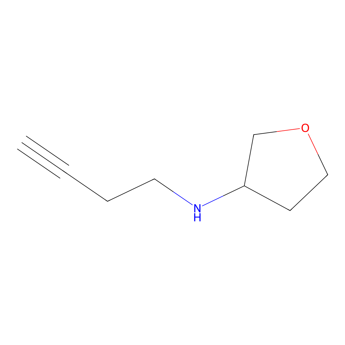 N-(but-3-yn-1-yl)oxolan-3-amine molecular structure, CAS 1341114-03-1