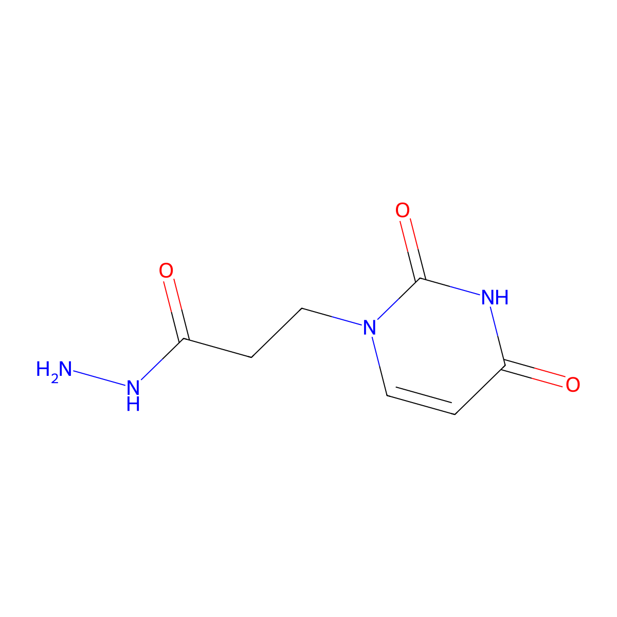 3-(2,4-dioxo-3,4-dihydropyrimidin-1(2H)-yl)propanehydrazide molecular structure, CAS 1341115-95-4