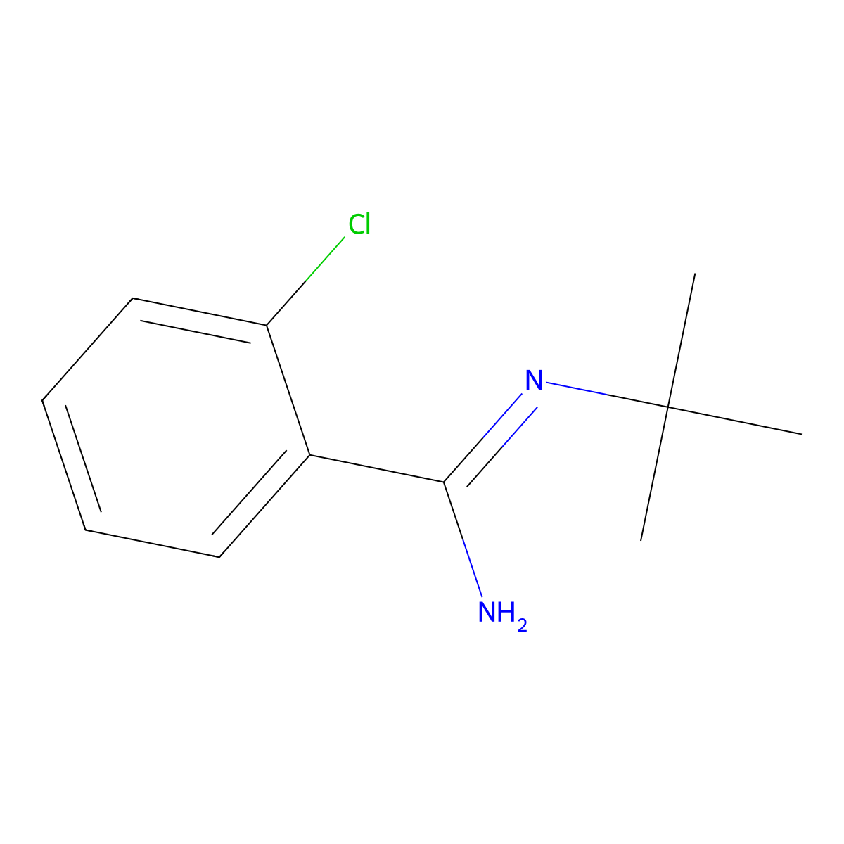 N-tert-Butyl-2-chlorobenzenecarboximidamide molecular structure, CAS 1341116-29-7
