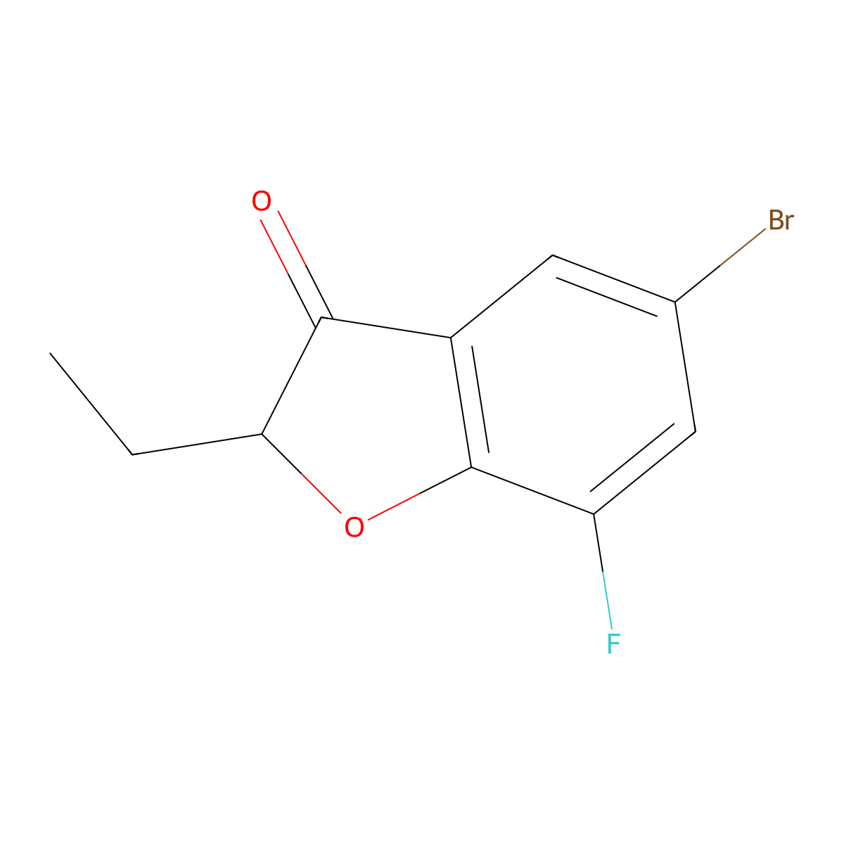 5-bromo-2-ethyl-7-fluorobenzofuran-3(2H)-one molecular structure, CAS 1341116-74-2