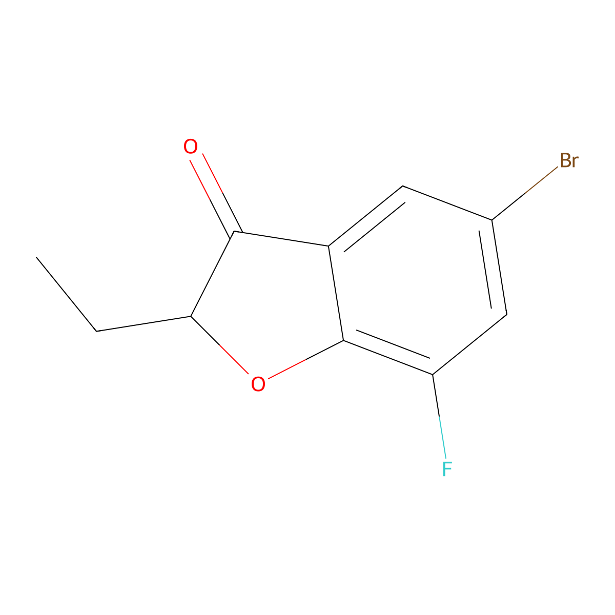 5-bromo-2-ethyl-7-fluorobenzofuran-3(2H)-one molecular structure, CAS 1341116-74-2