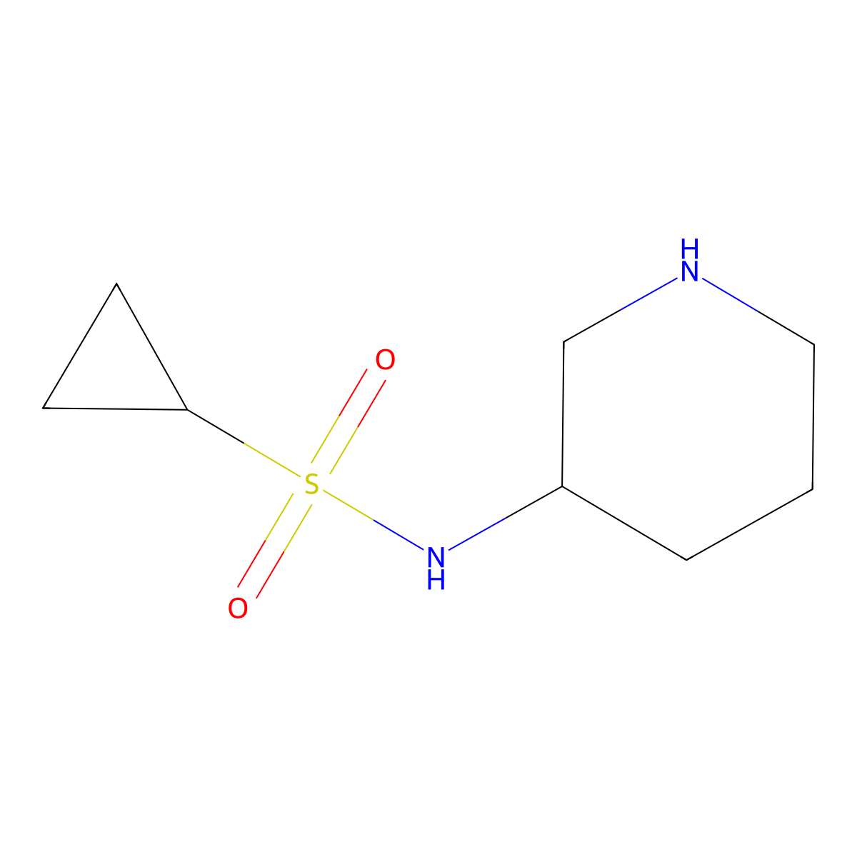 N-(piperidin-3-yl)cyclopropanesulfonamide molecular structure, CAS 1341116-93-5