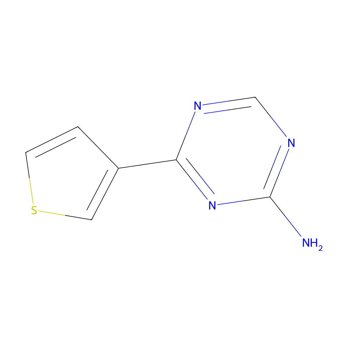 4-(3-Thienyl)-1,3,5-triazin-2-amine molecular structure, CAS 1341117-71-2