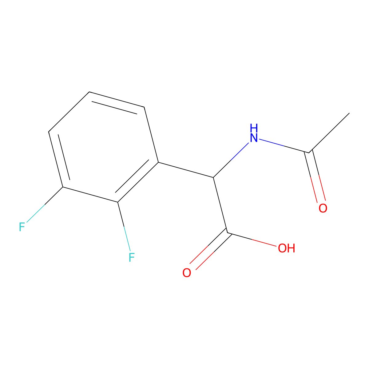2-(2,3-Difluorophenyl)-2-acetamidoacetic acid molecular structure, CAS 1341118-83-9