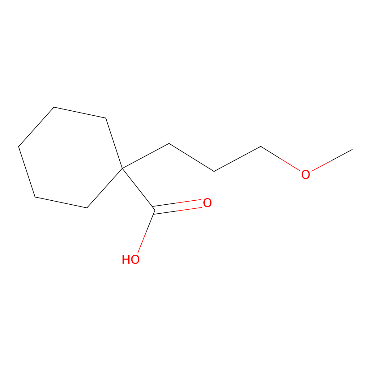1-(3-Methoxypropyl)cyclohexane-1-carboxylic acid molecular structure, CAS 1341119-01-4