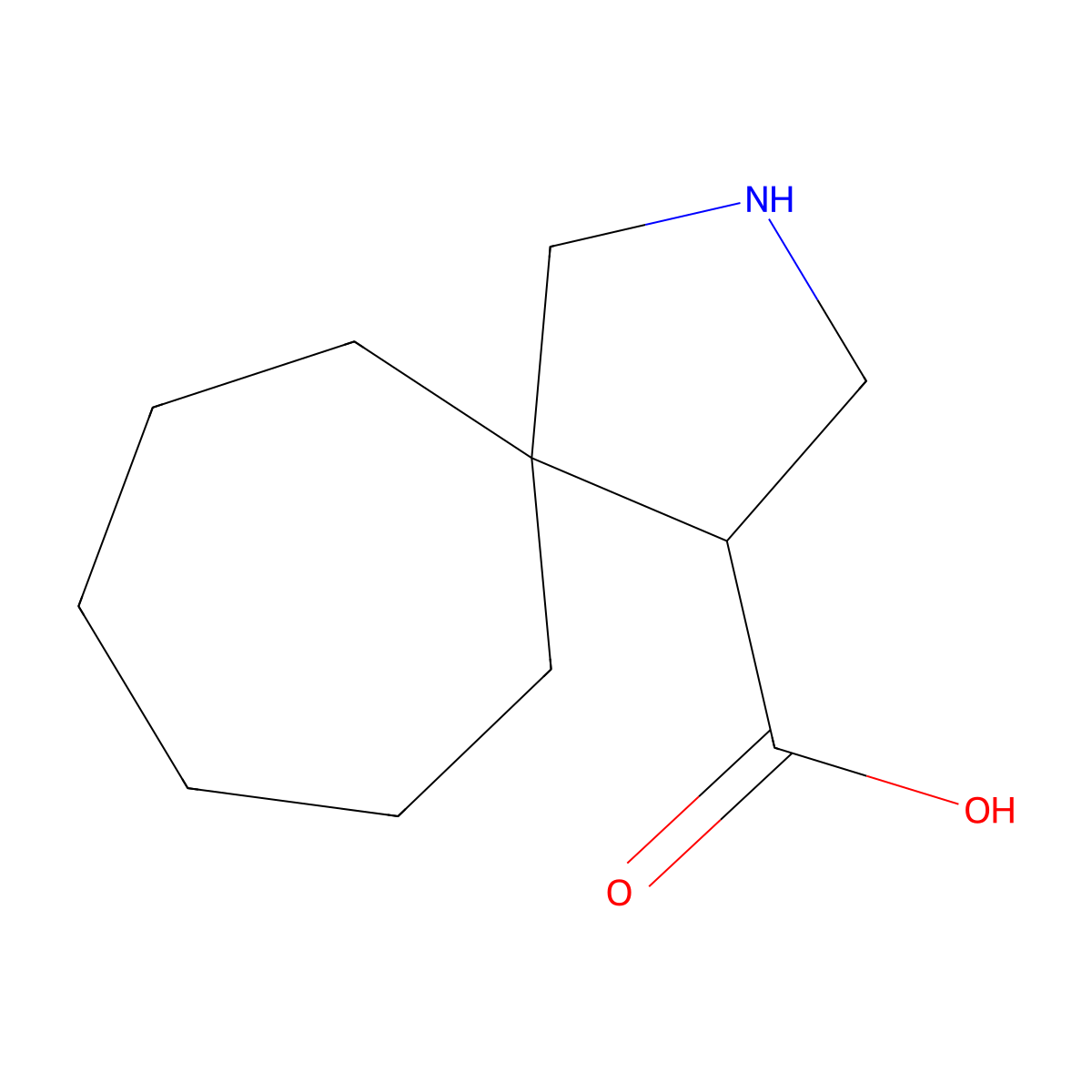 2-Azaspiro[4.6]undecane-4-carboxylic acid molecular structure, CAS 1341119-40-1