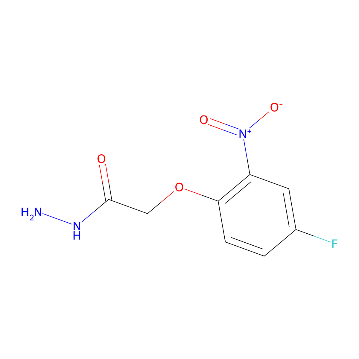 2-(4-Fluoro-2-nitrophenoxy)acetohydrazide molecular structure, CAS 1341119-52-5