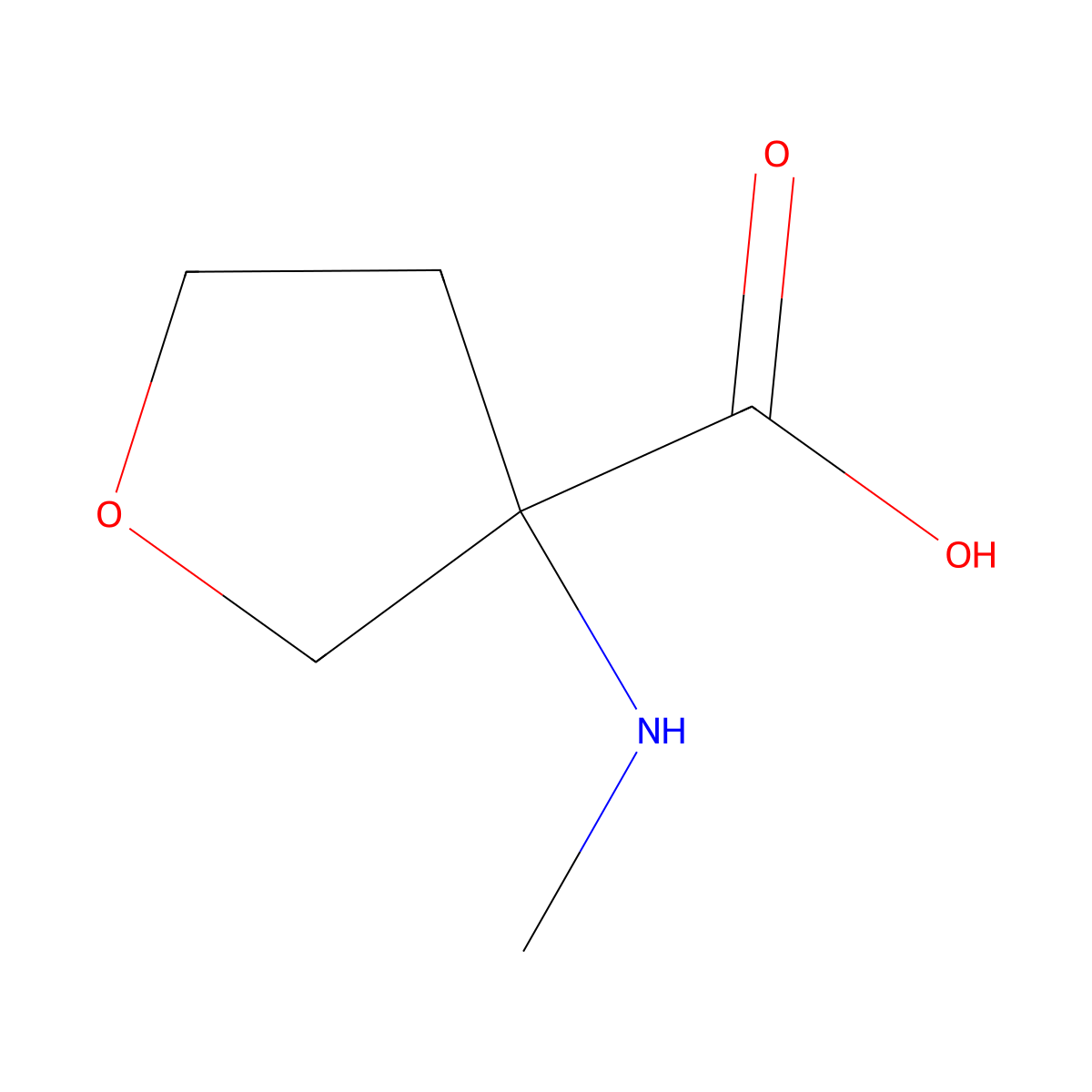 3-(Methylamino)oxolane-3-carboxylic acid molecular structure, CAS 1341121-46-7