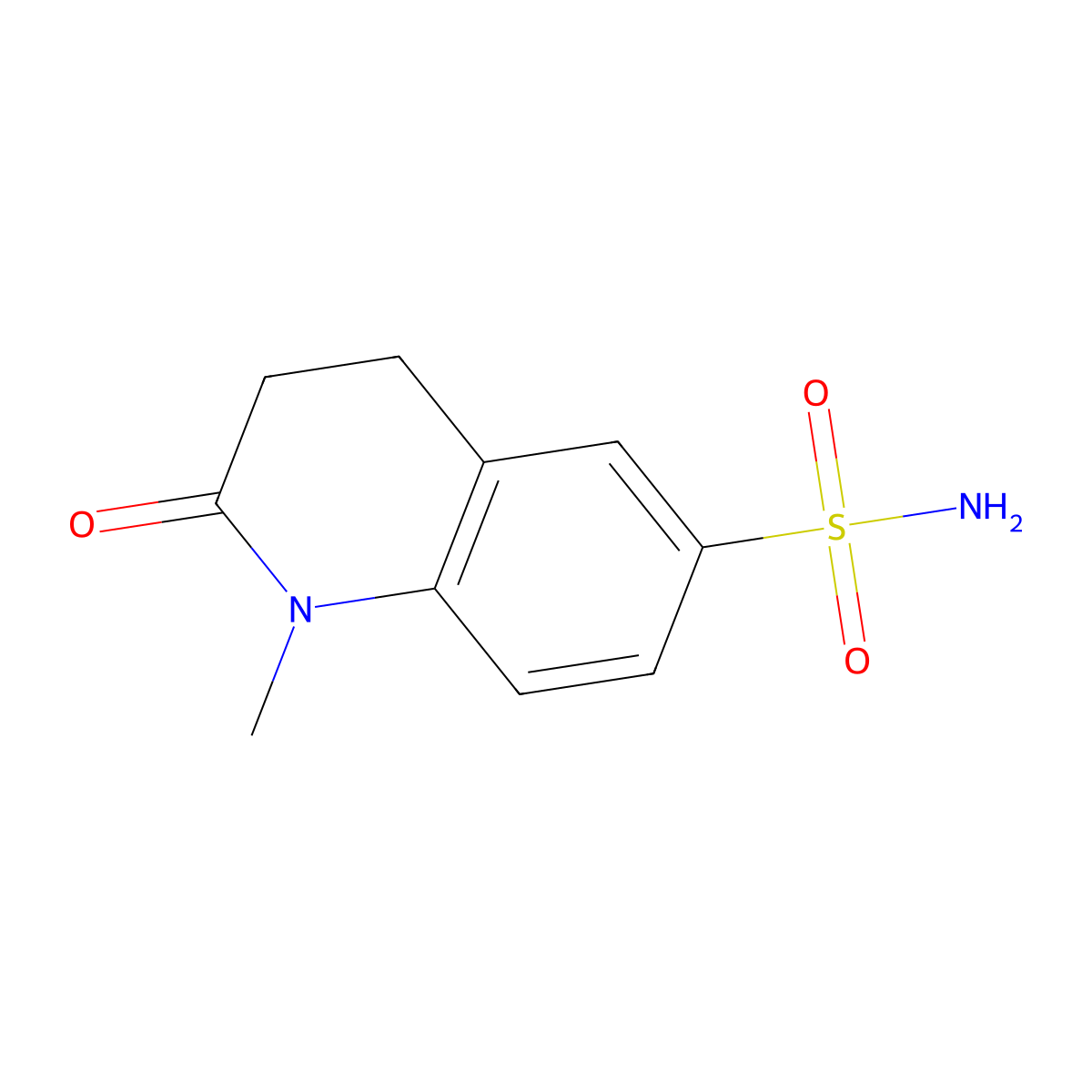 1-Methyl-2-oxo-1,2,3,4-tetrahydroquinoline-6-sulfonamide molecular structure, CAS 1341121-88-7