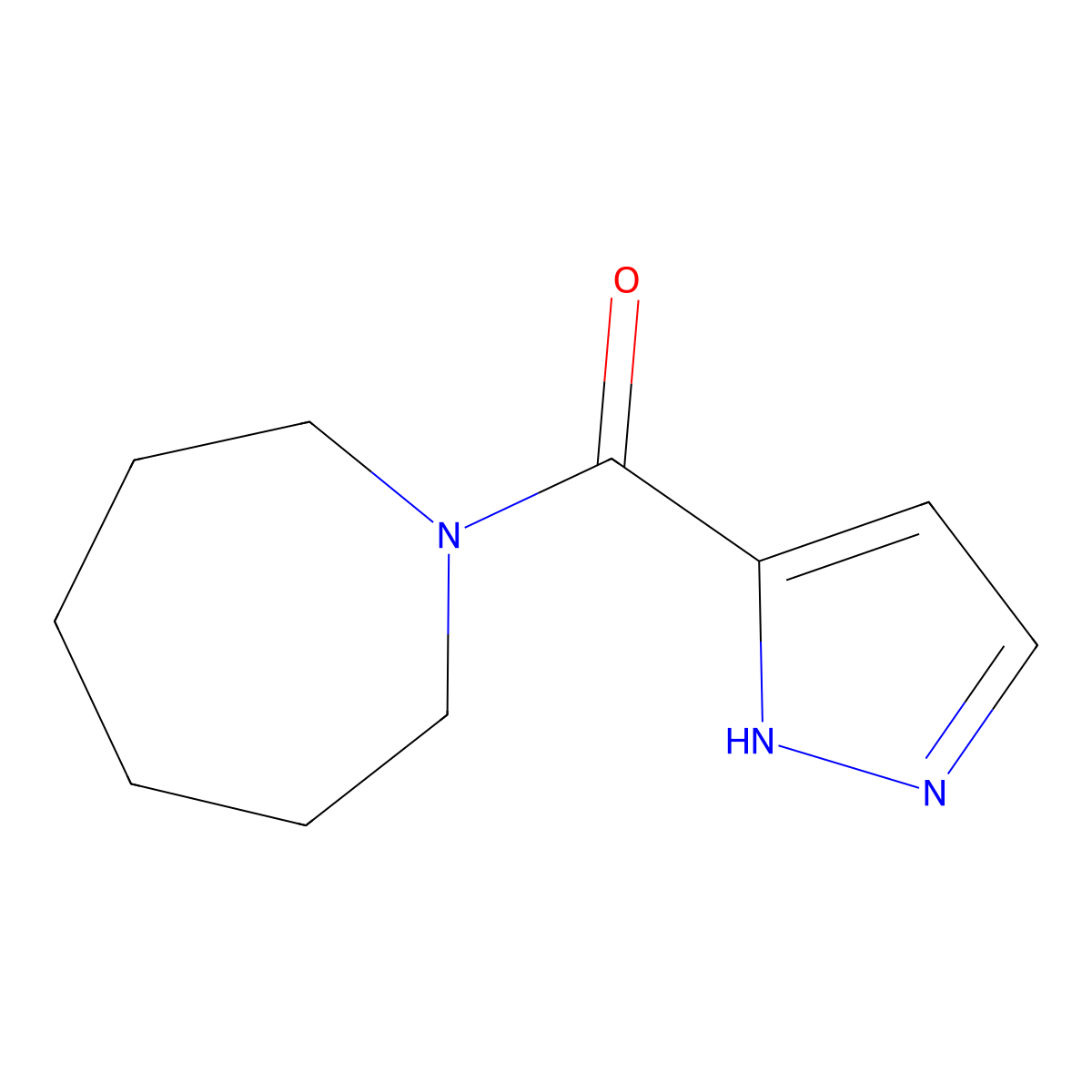 1-(1H-pyrazole-3-carbonyl)azepane molecular structure, CAS 1341123-37-2