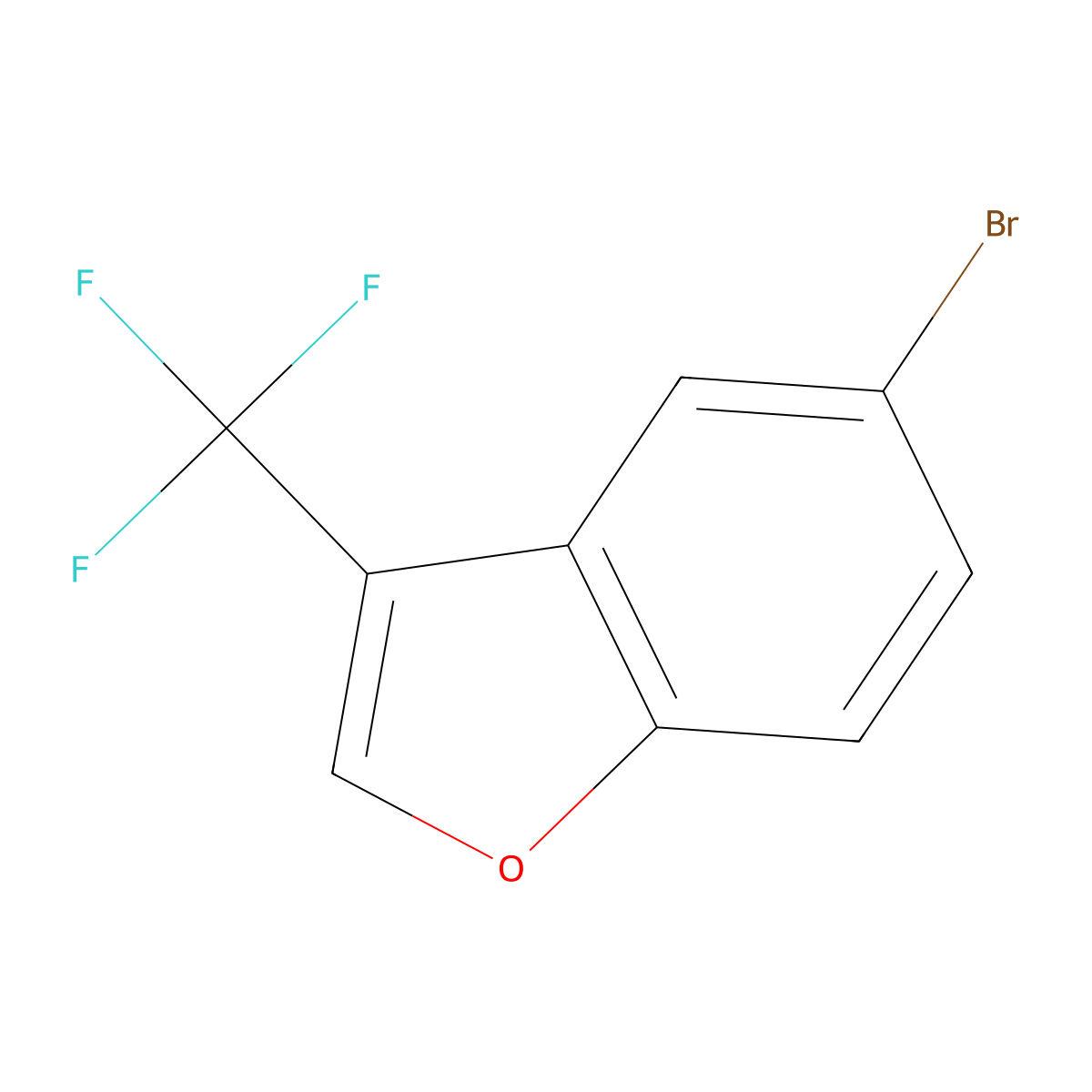 5-Bromo-3-(trifluoromethyl)benzofuran molecular structure, CAS 1341125-78-7
