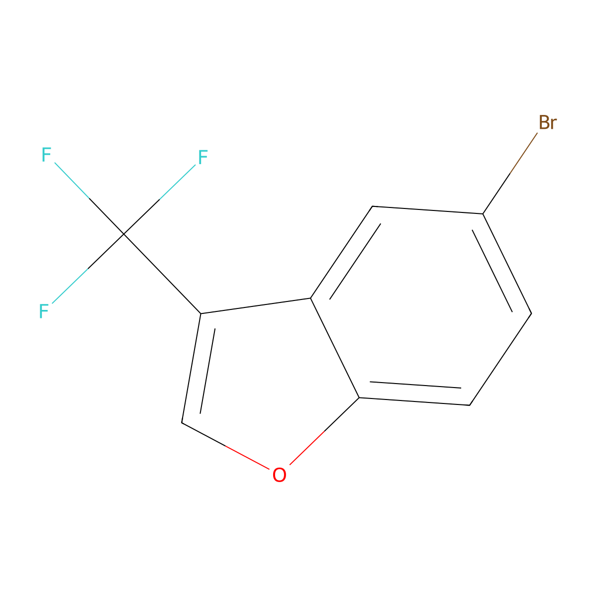 5-Bromo-3-(trifluoromethyl)benzofuran molecular structure, CAS 1341125-78-7