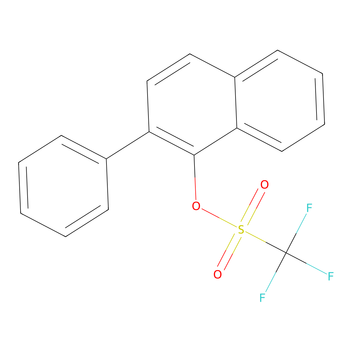2-Phenylnaphthalen-1-yl trifluoromethanesulfonate molecular structure, CAS 1341128-28-6