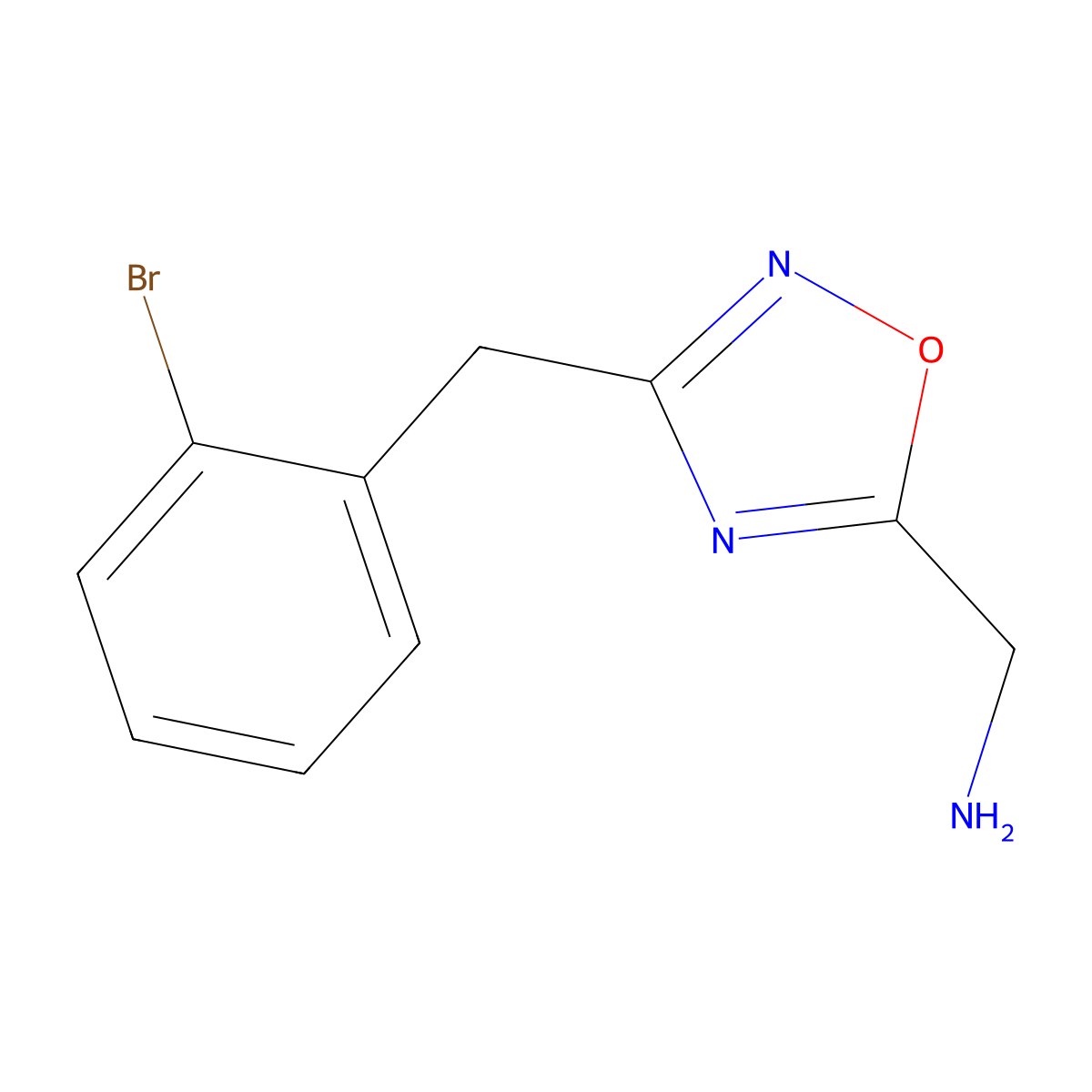 [3-(2-Bromobenzyl)-1,2,4-oxadiazol-5-yl]methanamine molecular structure, CAS 1341130-08-2