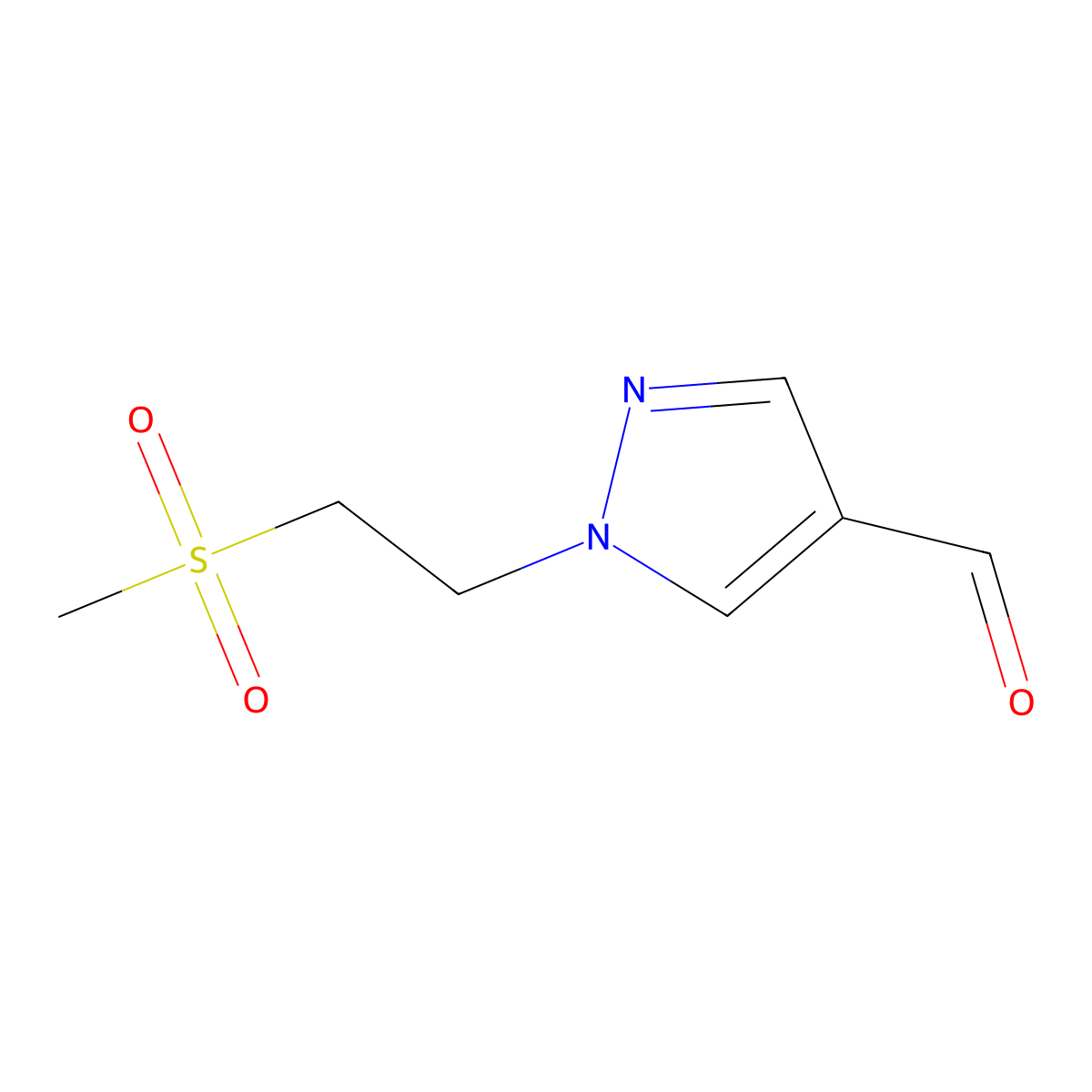 1-(2-Methanesulfonylethyl)-1h-pyrazole-4-carbaldehyde molecular structure, CAS 1341130-99-1
