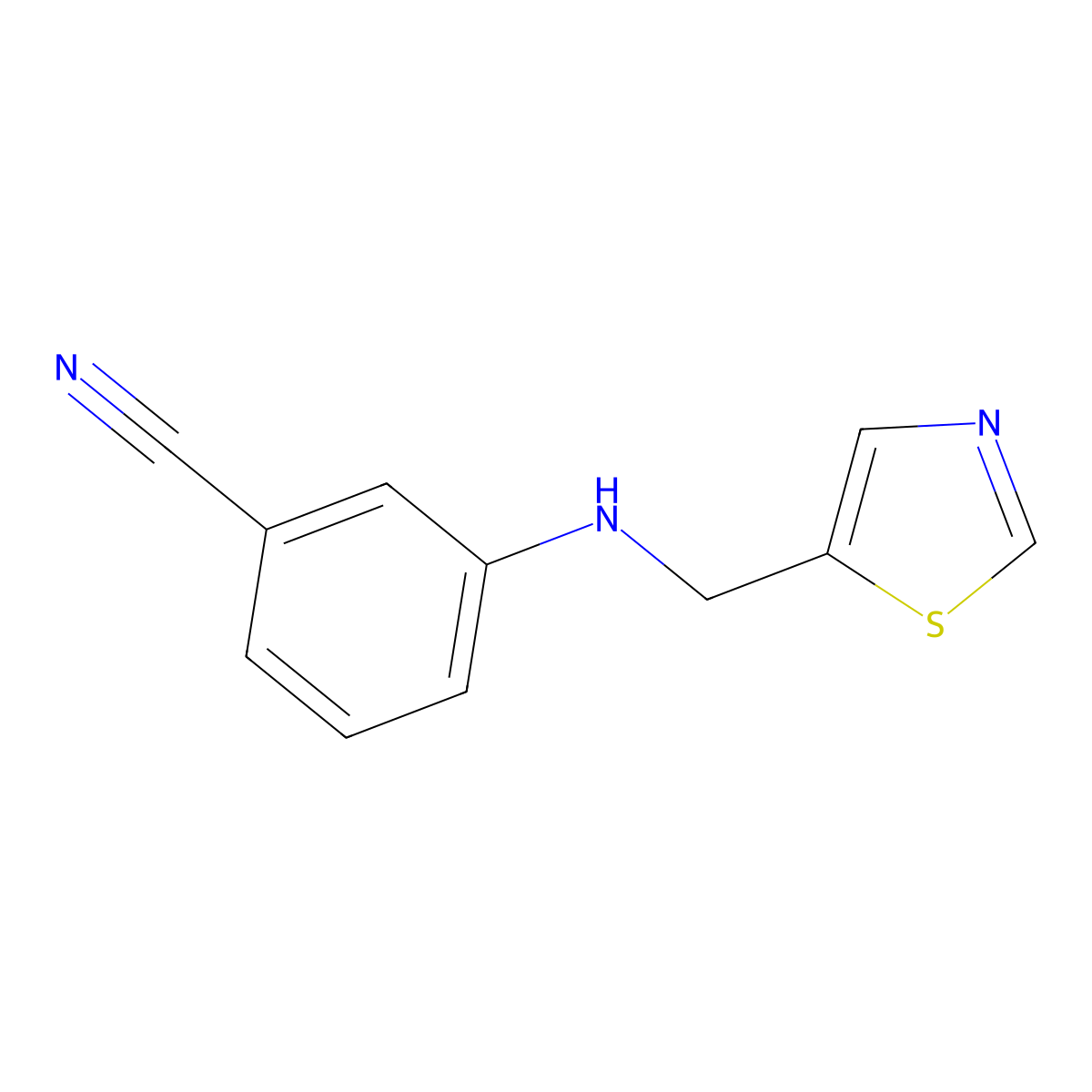 3-((Thiazol-5-ylmethyl)amino)benzonitrile molecular structure, CAS 1341132-26-0