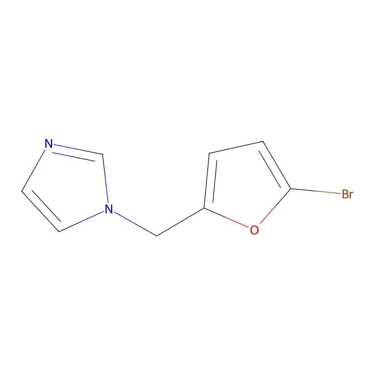 1-((5-bromofuran-2-yl)methyl)-1H-imidazole molecular structure, CAS 1341132-37-3
