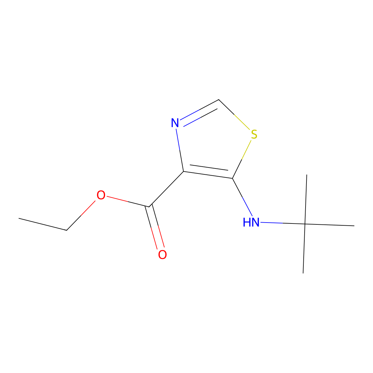 Ethyl 5-(tert-butylamino)thiazole-4-carboxylate molecular structure, CAS 1341132-68-0