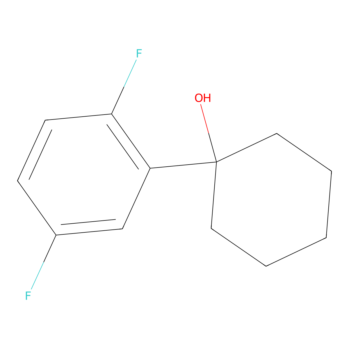 1-(2,5-Difluorophenyl)cyclohexanol molecular structure, CAS 1341133-86-5