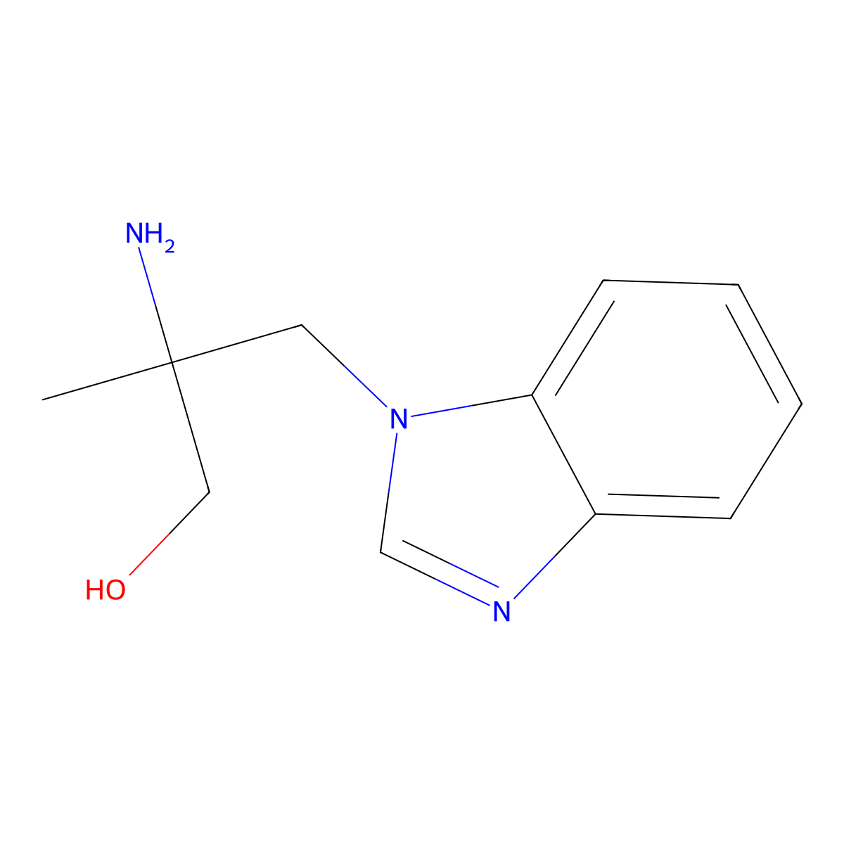 2-Amino-3-(1h-benzo[d]imidazol-1-yl)-2-methylpropan-1-ol molecular structure, CAS 1341133-87-6