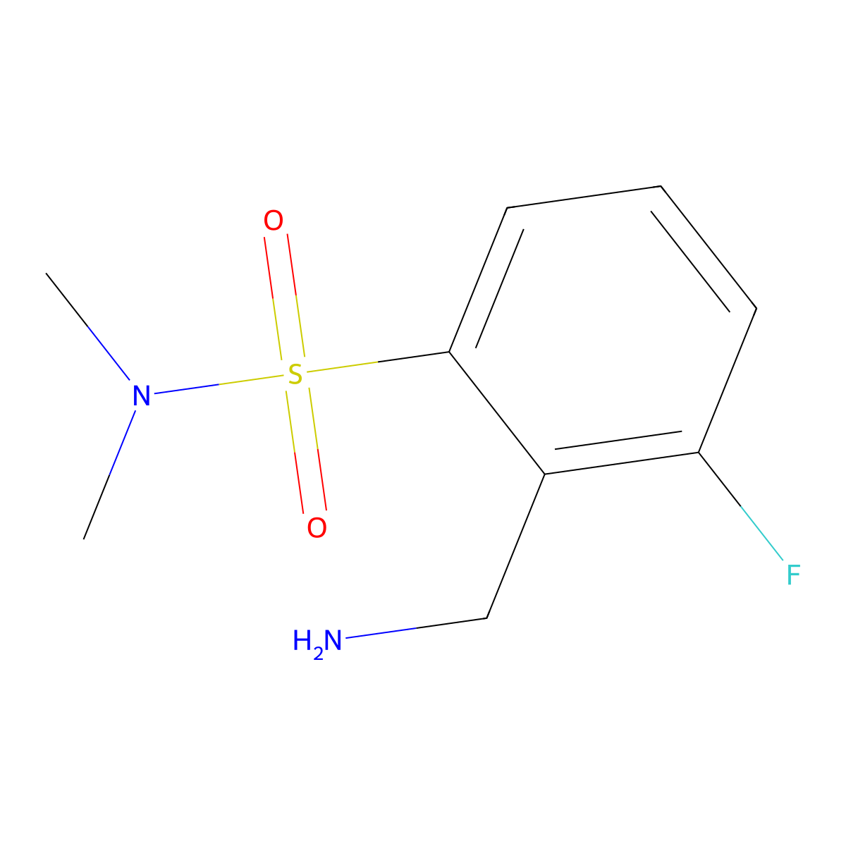 2-(Aminomethyl)-3-fluoro-N,N-dimethylbenzene-1-sulfonamide molecular structure, CAS 1341134-69-7