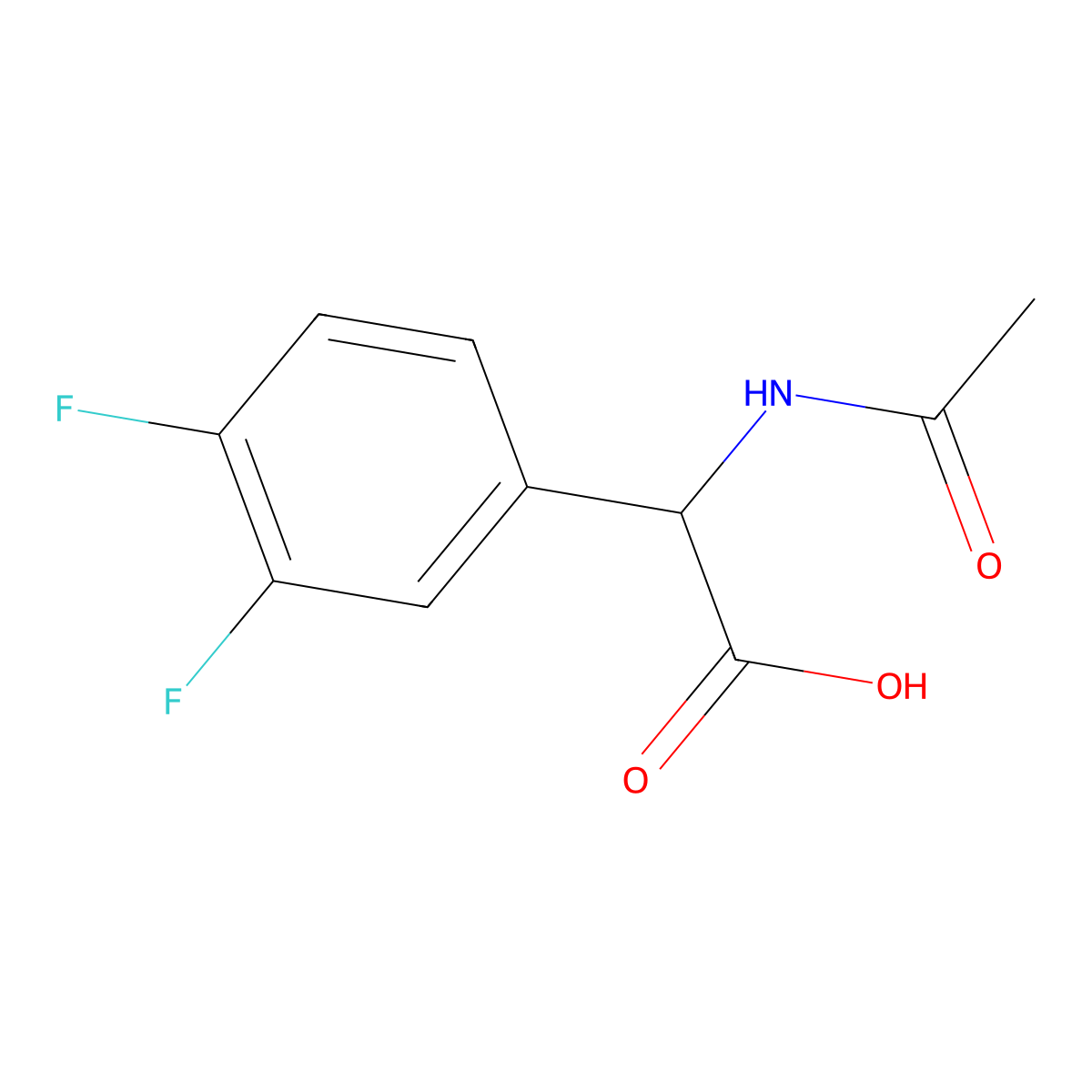 2-(3,4-Difluorophenyl)-2-acetamidoacetic acid molecular structure, CAS 1341140-45-1