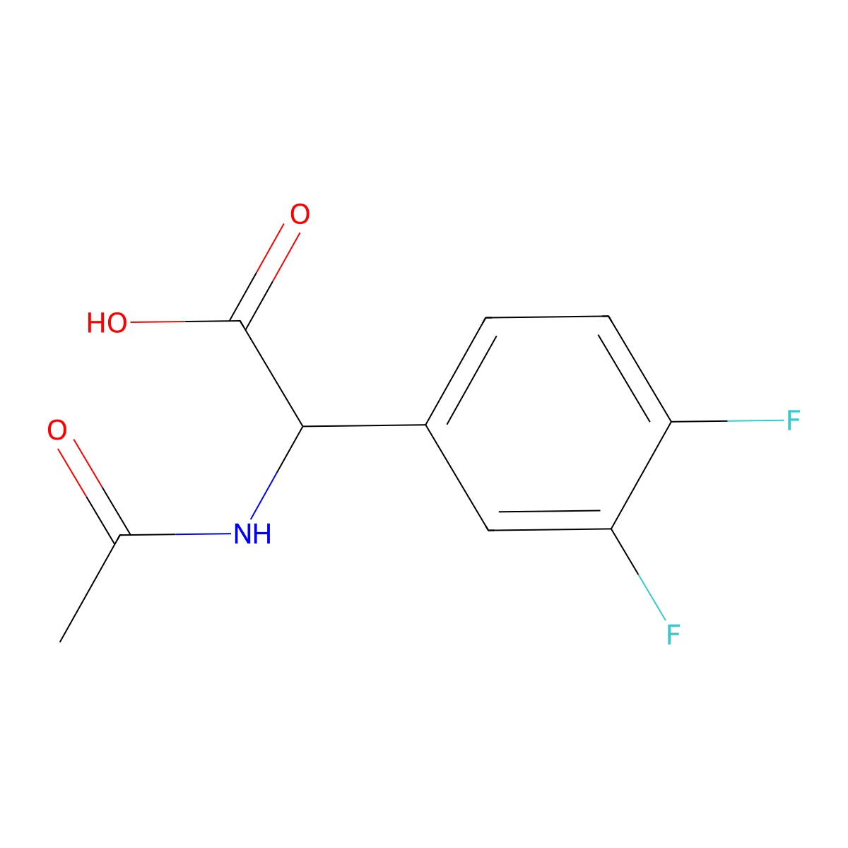 2-(3,4-Difluorophenyl)-2-acetamidoacetic acid molecular structure, CAS 1341140-45-1