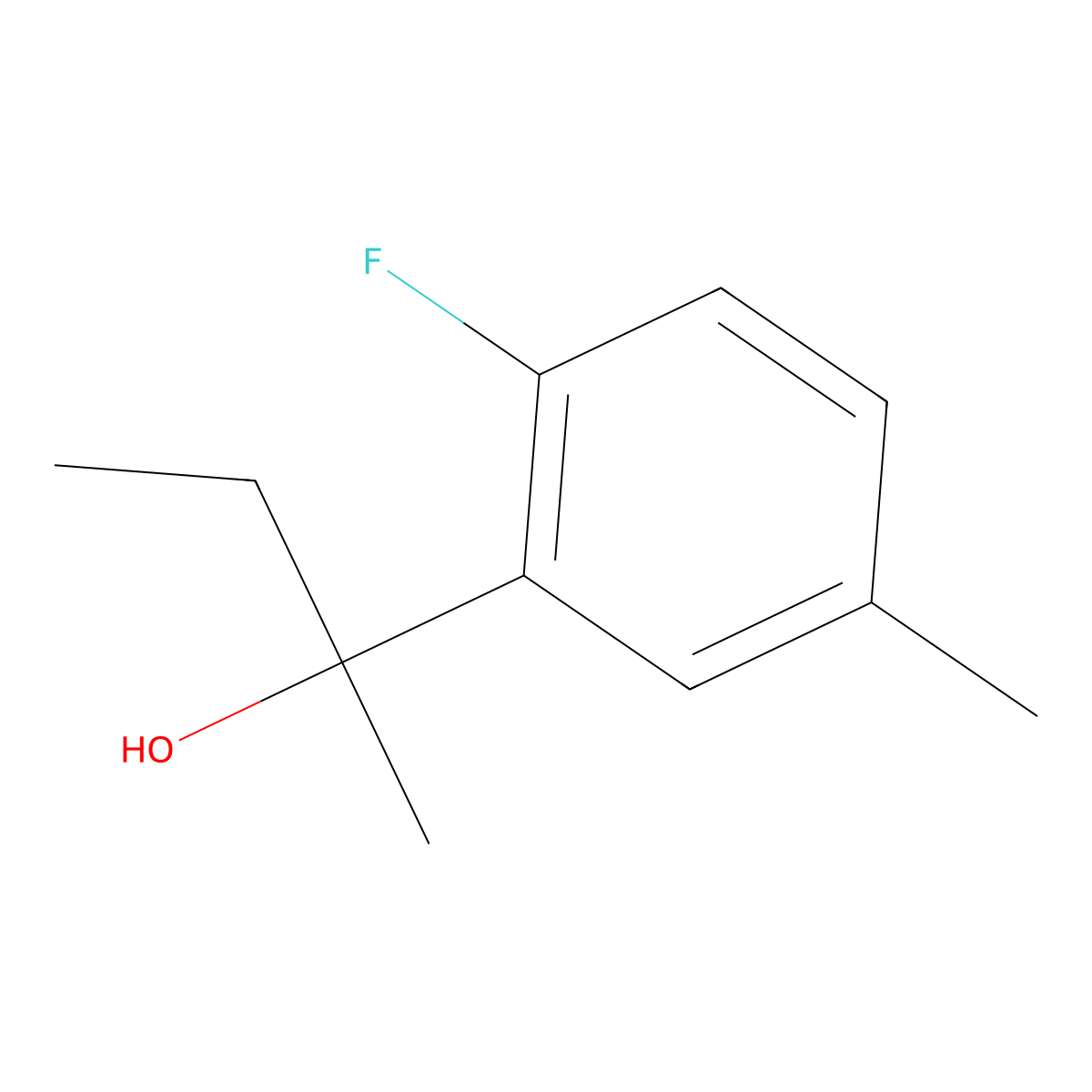2-(2-Fluoro-5-methylphenyl)butan-2-ol molecular structure, CAS 1341142-18-4