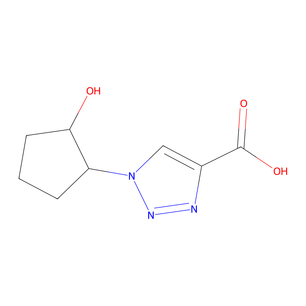 1-(2-hydroxycyclopentyl)-1H-1,2,3-triazole-4-carboxylic acid molecular structure, CAS 1341144-15-7