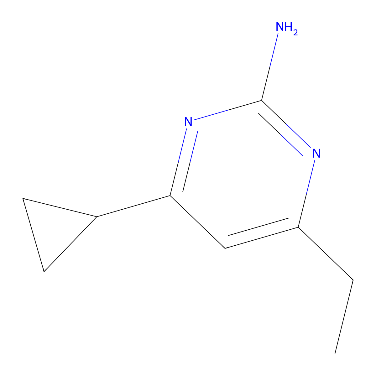 4-Cyclopropyl-6-ethylpyrimidin-2-amine molecular structure, CAS 1341144-24-8