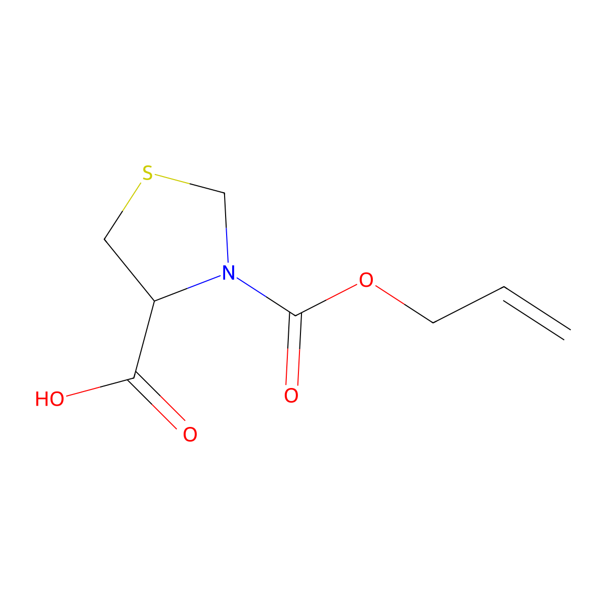 3-[(Prop-2-en-1-yloxy)carbonyl]-1,3-thiazolidine-4-carboxylic acid molecular structure, CAS 1341147-59-8