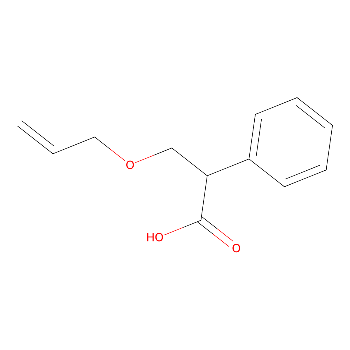 2-Phenyl-3-(prop-2-en-1-yloxy)propanoic acid molecular structure, CAS 1341148-38-6