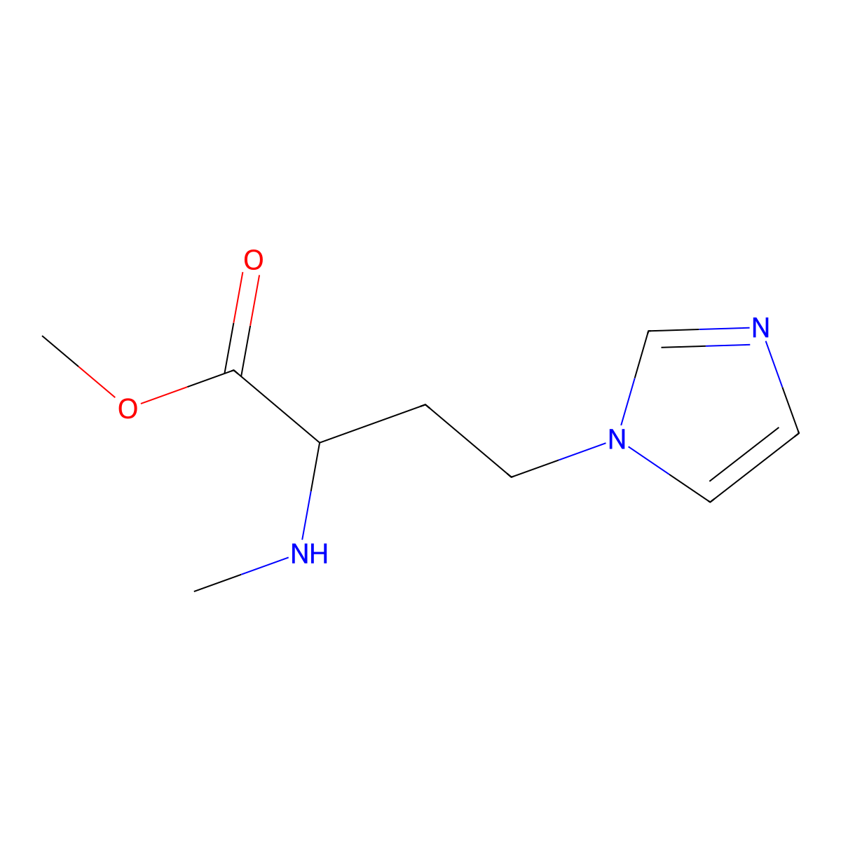 Methyl 4-(1h-imidazol-1-yl)-2-(methylamino)butanoate molecular structure, CAS 1341148-96-6