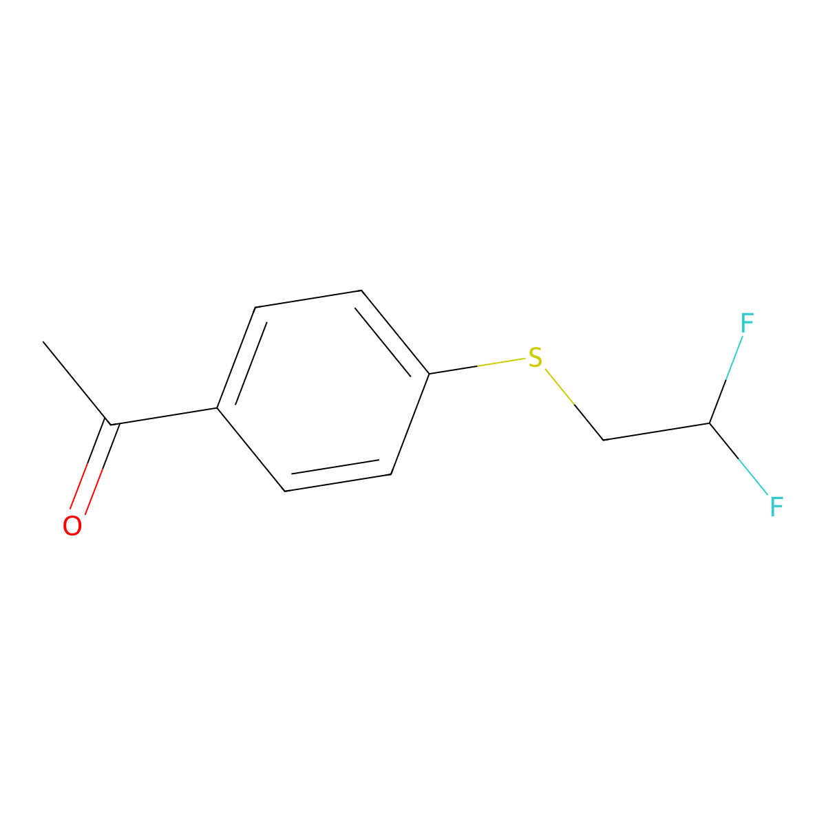 1-{4-[(2,2-Difluoroethyl)sulfanyl]phenyl}ethan-1-one molecular structure, CAS 1341149-68-5