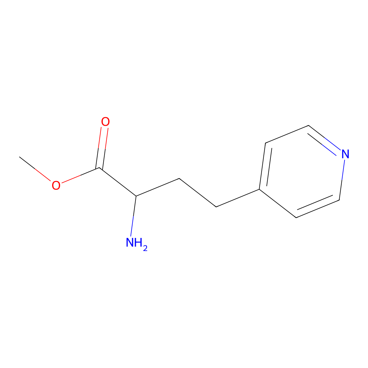 Methyl 2-amino-4-(pyridin-4-yl)butanoate molecular structure, CAS 1341149-69-6