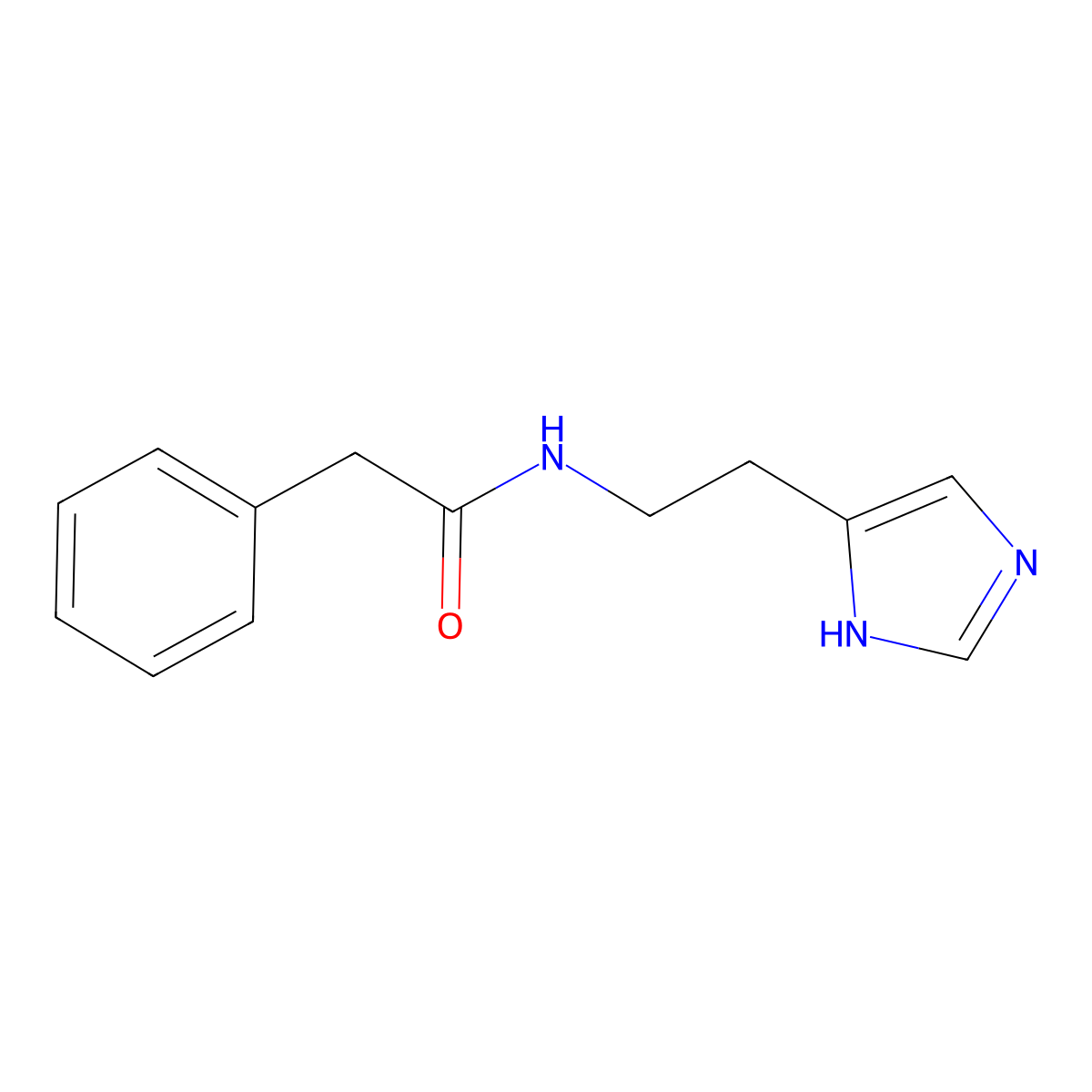 N-[2-(1H-imidazol-5-yl)ethyl]-2-phenylacetamide molecular structure, CAS 134115-99-4