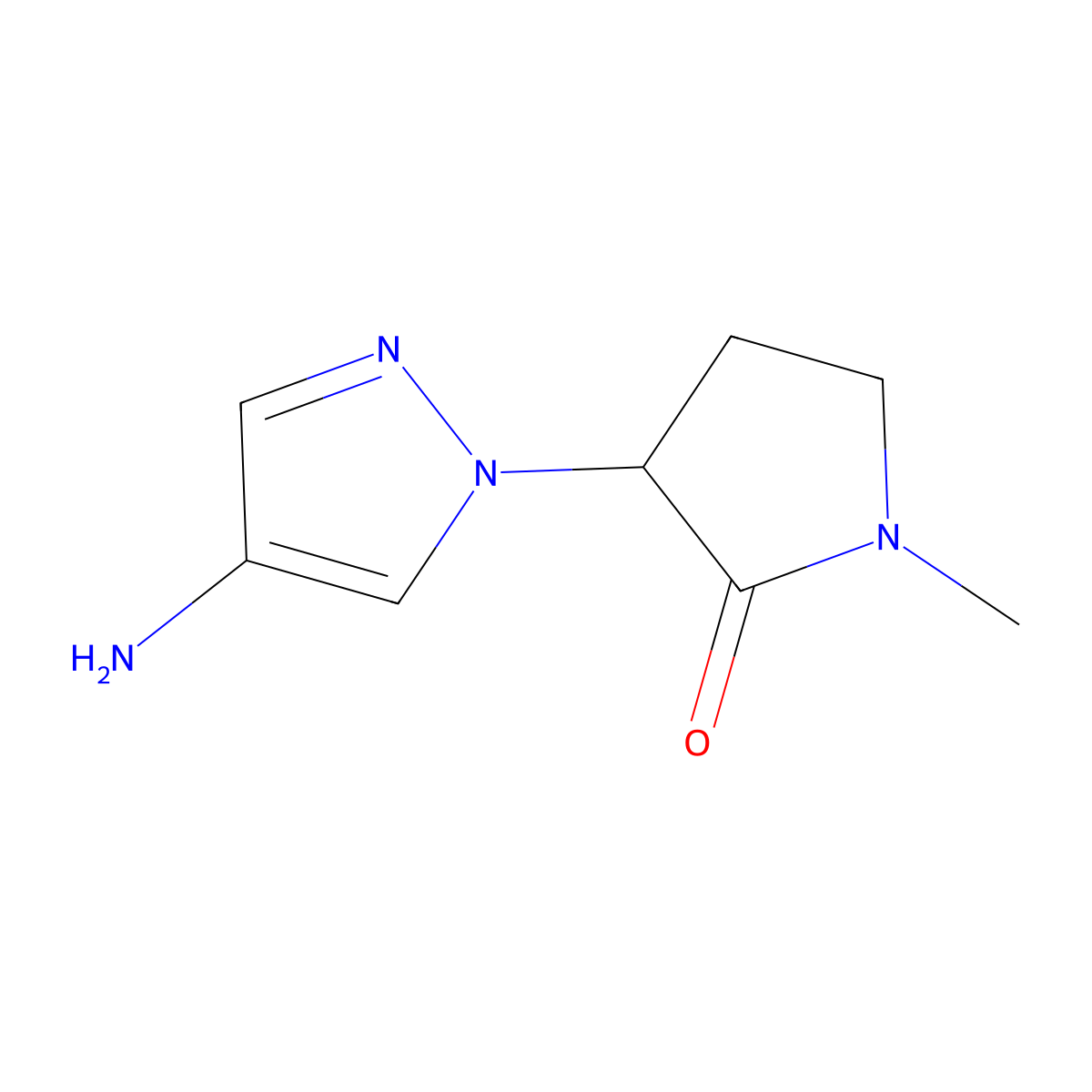 3-(4-amino-1H-pyrazol-1-yl)-1-methylpyrrolidin-2-one molecular structure, CAS 1341152-71-3