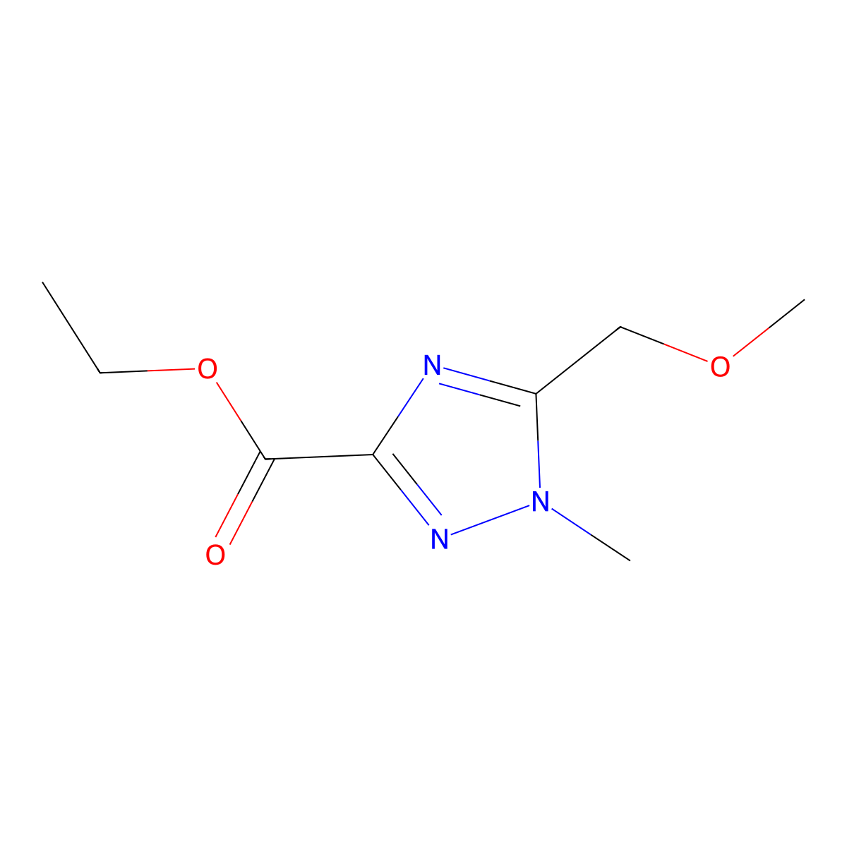 ethyl 5-(methoxymethyl)-1-methyl-1H-1,2,4-triazole-3-carboxylate molecular structure, CAS 1341152-81-5