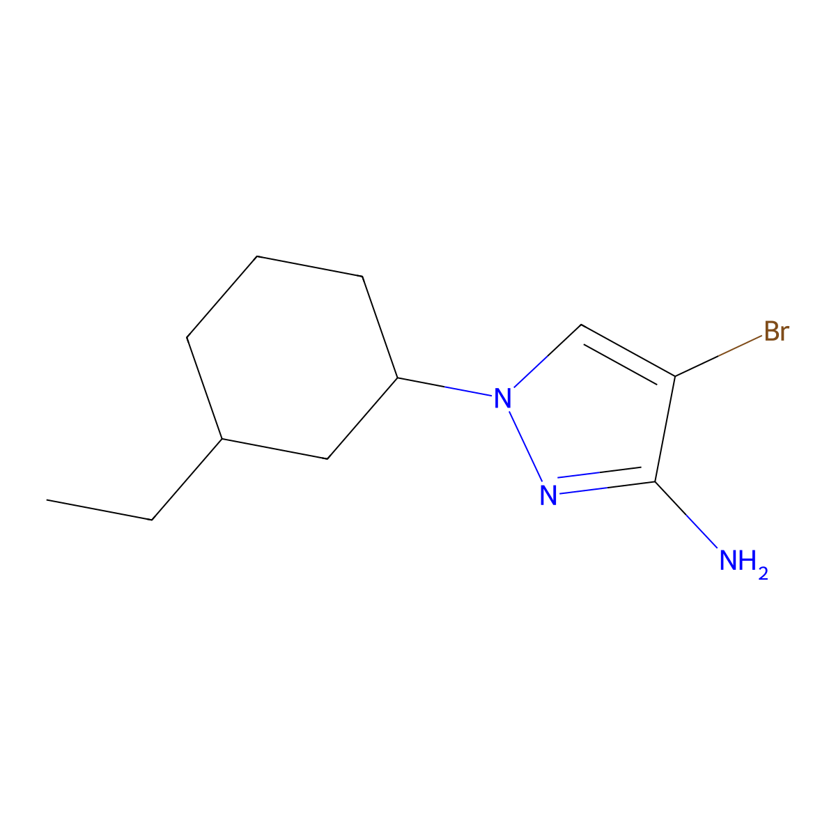 4-Bromo-1-(3-ethylcyclohexyl)-1h-pyrazol-3-amine molecular structure, CAS 1341153-08-9