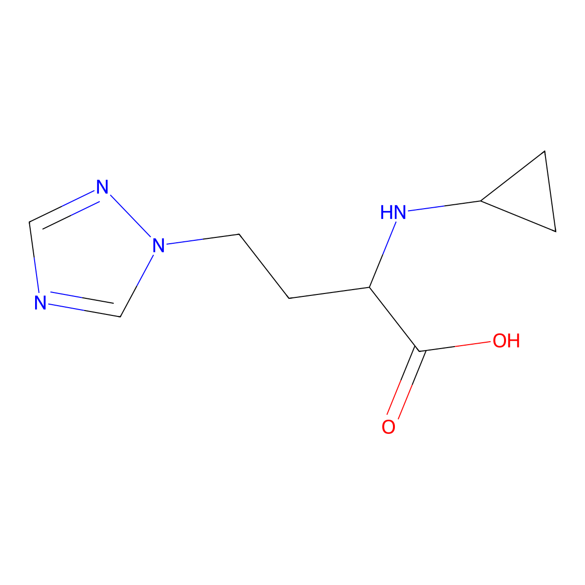 2-(Cyclopropylamino)-4-(1h-1,2,4-triazol-1-yl)butanoic acid molecular structure, CAS 1341153-17-0